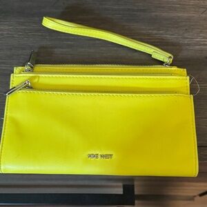 Nine West Yellow Clutch Sleek Modern Design